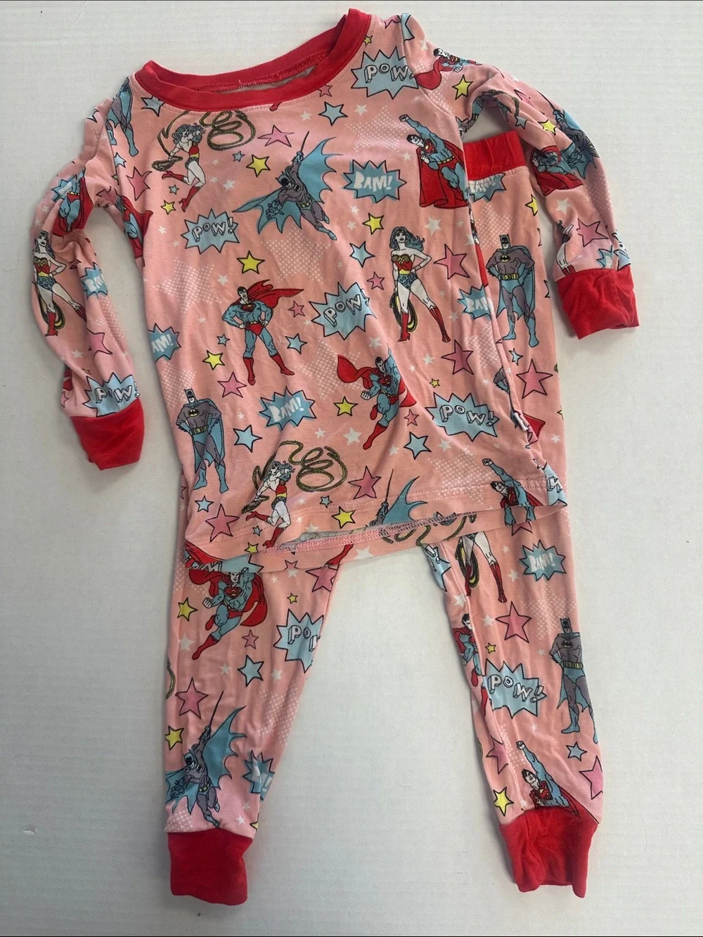 Little Sleepies Bamboo Pajamas Pink DC Comics Justice League Wonder Woman 18-24m